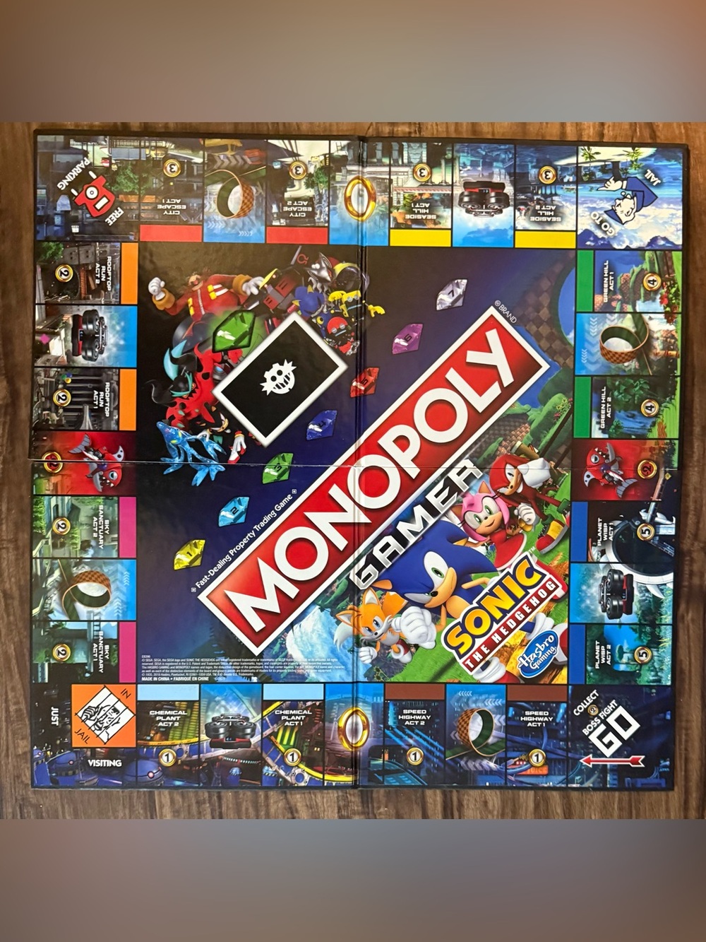 Monopoly Sonic The Hedgehog Gamer 2018 Replacement Parts Pieces - Board Only